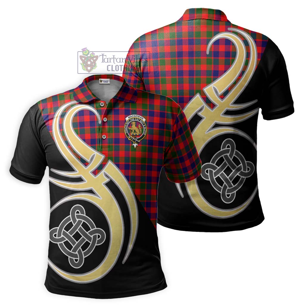 MacGowan (McGowan) Tartan Polo Shirt with Family Crest and Celtic Symbol Style Kid - Tartan Vibes Clothing
