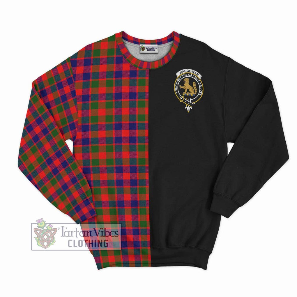 MacGowan (McGowan) Tartan Sweatshirt with Family Crest and Half Of Me Style - Tartan Vibes Clothing