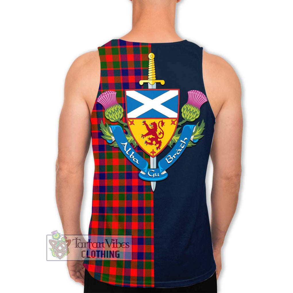 MacGowan (McGowan) Tartan Men's Tank Top Alba with Scottish Lion Royal Arm Half Style - Tartan Vibes Clothing