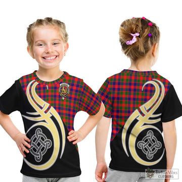 MacGowan (McGowan) Tartan Kid T-Shirt with Family Crest and Celtic Symbol Style - Tartan Vibes Clothing