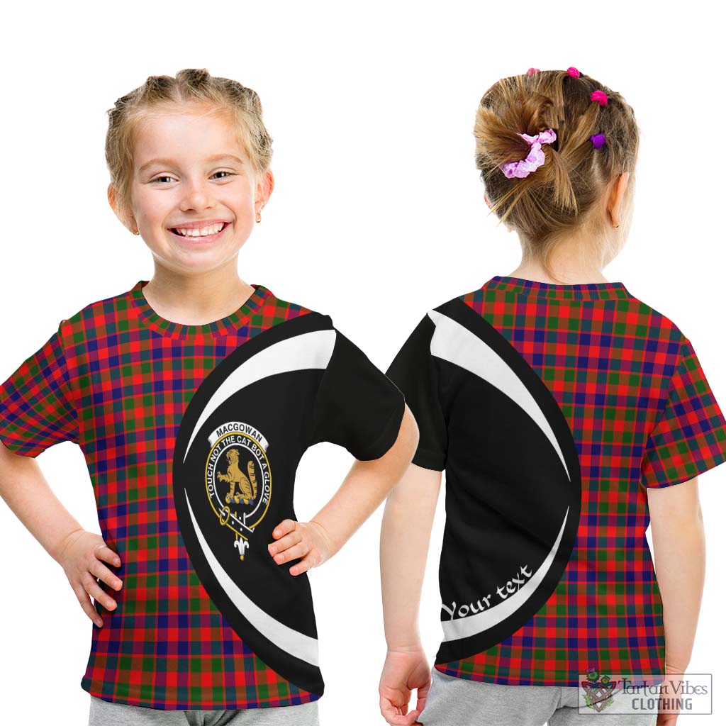 MacGowan (McGowan) Tartan Kid T-Shirt with Family Crest Circle Style - Tartan Vibes Clothing