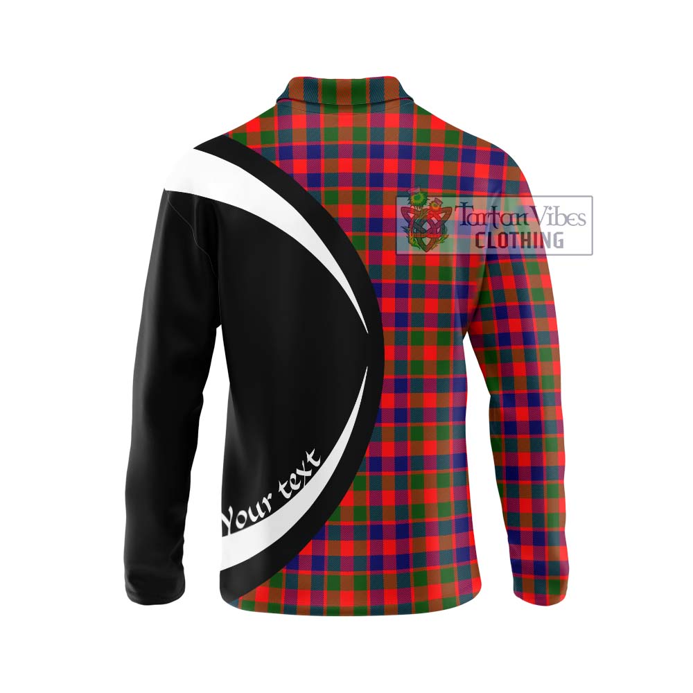 MacGowan (McGowan) Tartan Long Sleeve Polo Shirt with Family Crest Circle Style - Tartan Vibes Clothing