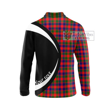 MacGowan (McGowan) Tartan Long Sleeve Polo Shirt with Family Crest Circle Style - Tartan Vibes Clothing