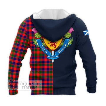 MacGowan (McGowan) Tartan Knitted Hoodie Alba with Scottish Lion Royal Arm Half Style - Tartan Vibes Clothing