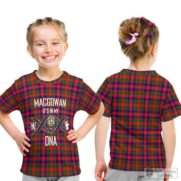 MacGowan (McGowan) Tartan Kid T-Shirt with Family Crest DNA In Me Style - Tartan Vibes Clothing