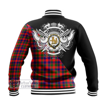 MacGowan (McGowan) Tartan Baseball Jacket with Family Crest and Military Logo Style - Tartan Vibes Clothing