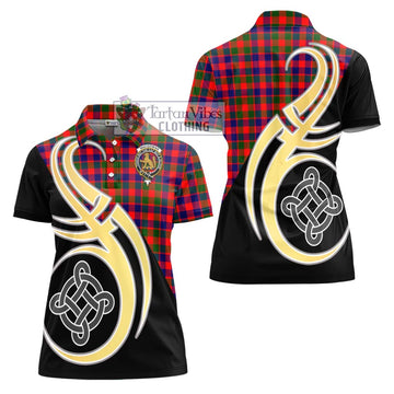 MacGowan (McGowan) Tartan Women's Polo Shirt with Family Crest and Celtic Symbol Style - Tartan Vibes Clothing