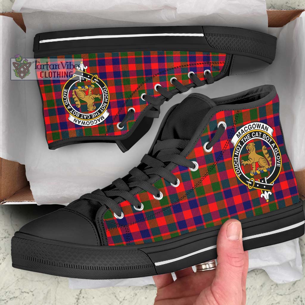 MacGowan (McGowan) Tartan High Top Shoes with Family Crest - Tartan Vibes Clothing