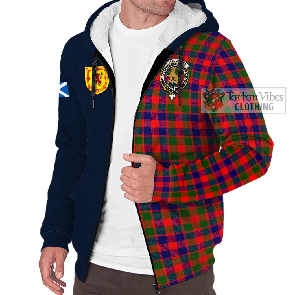 MacGowan (McGowan) Tartan Sherpa Hoodie Alba with Scottish Lion Royal Arm Half Style - Tartan Vibes Clothing