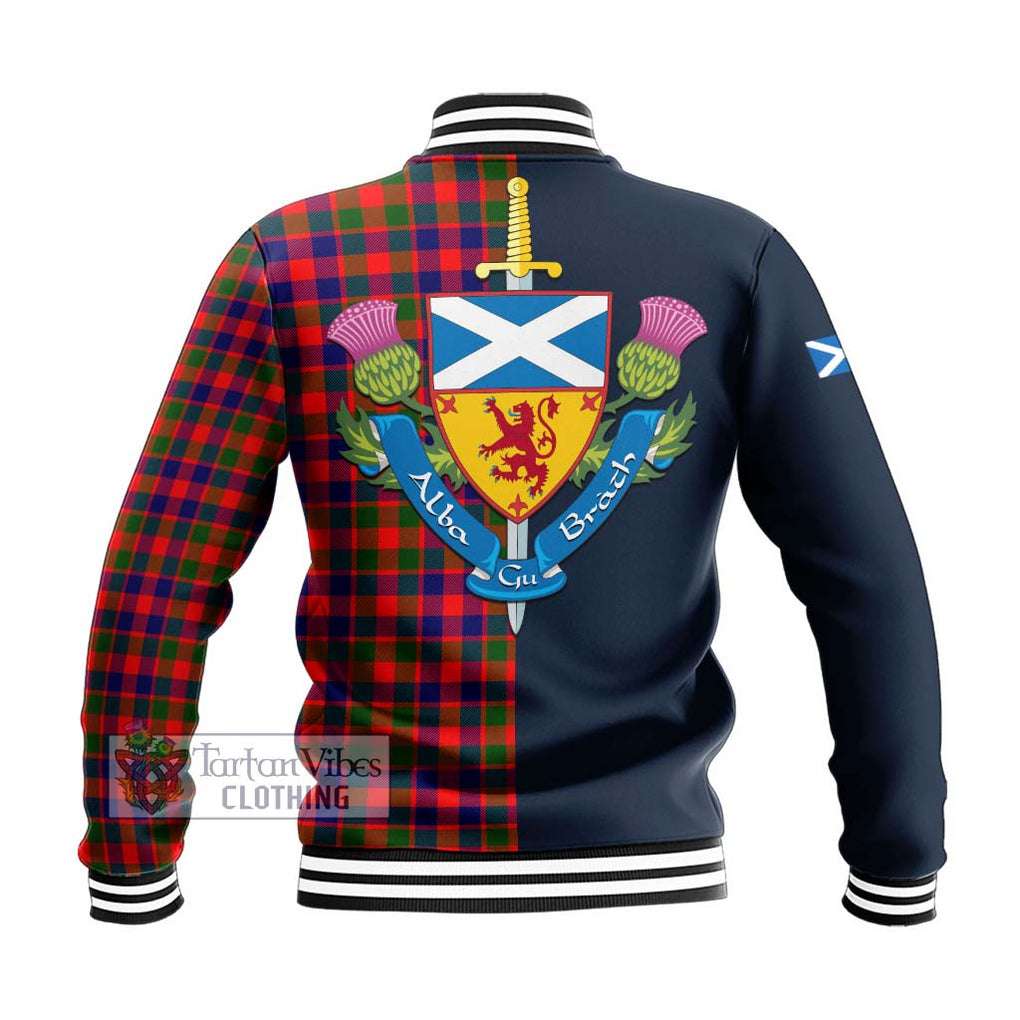 MacGowan (McGowan) Tartan Baseball Jacket Alba with Scottish Lion Royal Arm Half Style - Tartan Vibes Clothing