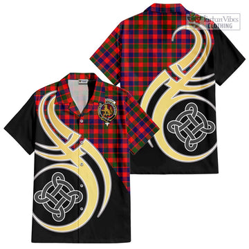 MacGowan (McGowan) Tartan Hawaiian Shirt with Family Crest and Celtic Symbol Style - Tartan Vibes Clothing