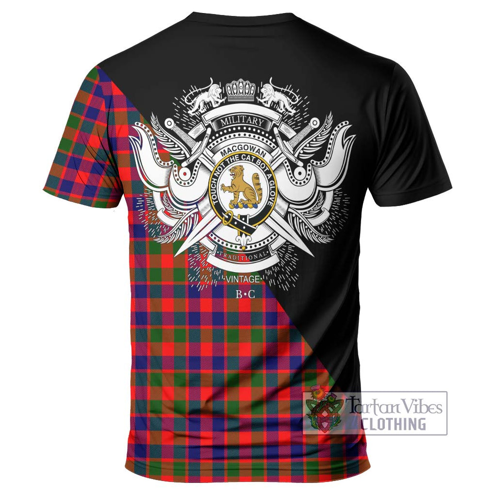 MacGowan (McGowan) Tartan T-Shirt with Family Crest and Military Logo Style - Tartan Vibes Clothing