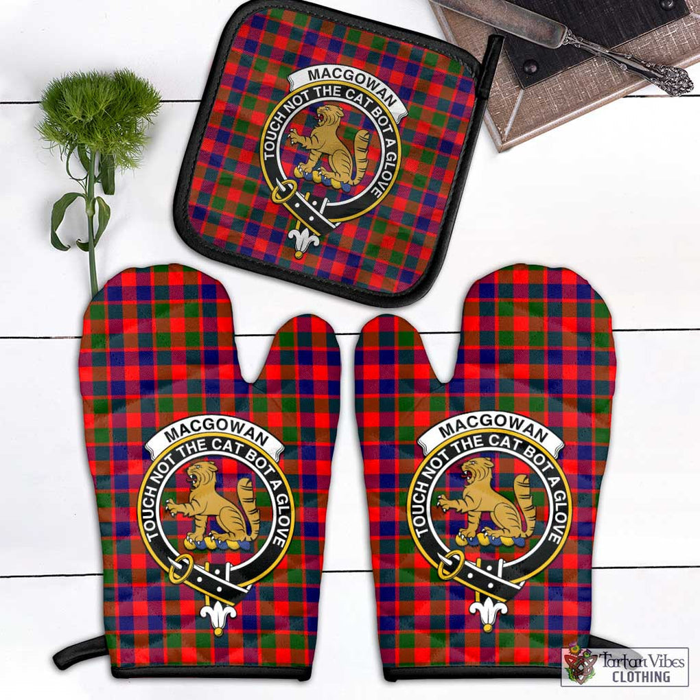 MacGowan (McGowan) Tartan Combo Oven Mitt & Pot-Holder with Family Crest - Tartan Vibes Clothing