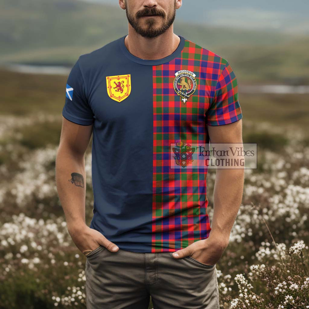 MacGowan (McGowan) Tartan T-Shirt Alba with Scottish Lion Royal Arm Half Style - Tartan Vibes Clothing