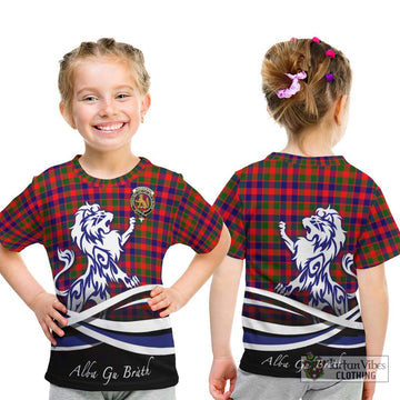 MacGowan (McGowan) Tartan Kid T-Shirt with Alba Gu Brath Regal Lion Emblem - Tartan Vibes Clothing