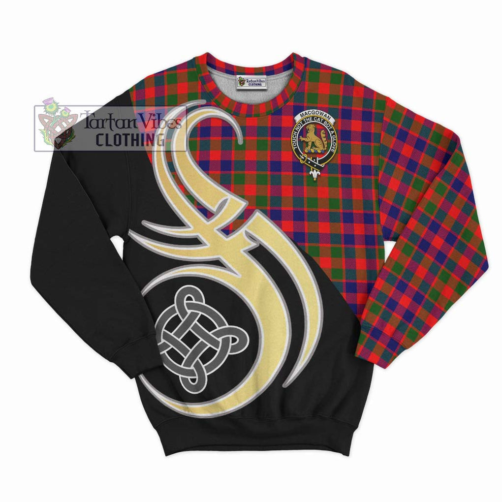 MacGowan (McGowan) Tartan Sweatshirt with Family Crest and Celtic Symbol Style - Tartan Vibes Clothing