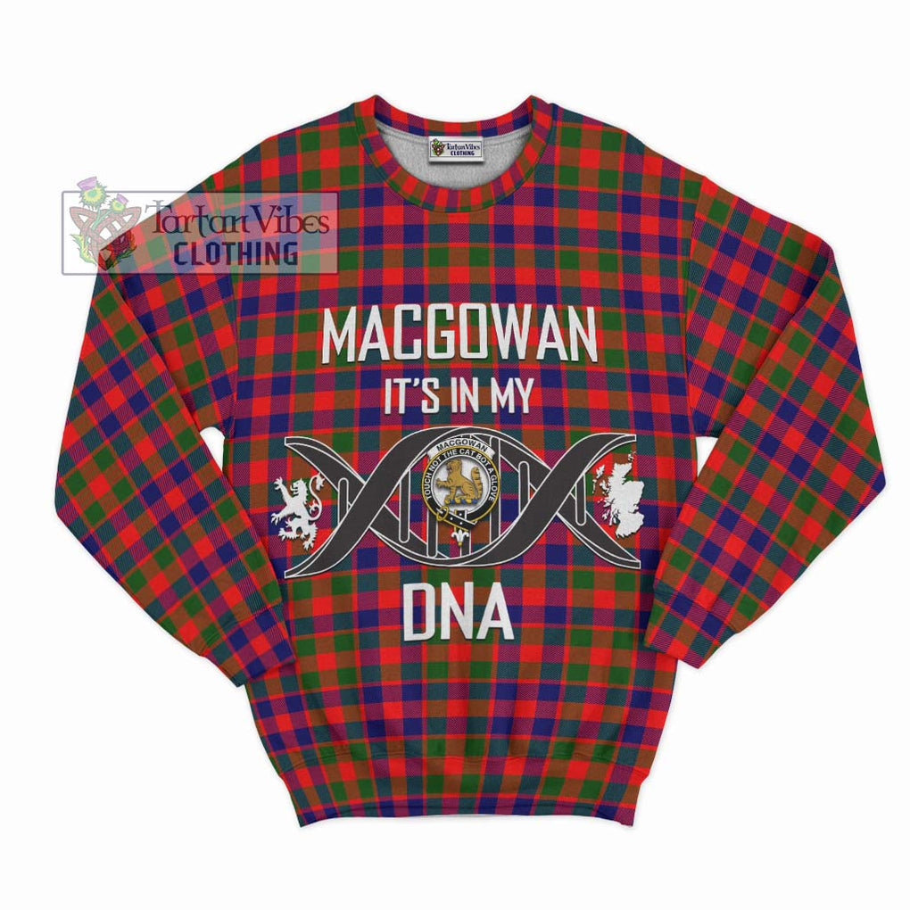 MacGowan (McGowan) Tartan Sweatshirt with Family Crest DNA In Me Style - Tartan Vibes Clothing