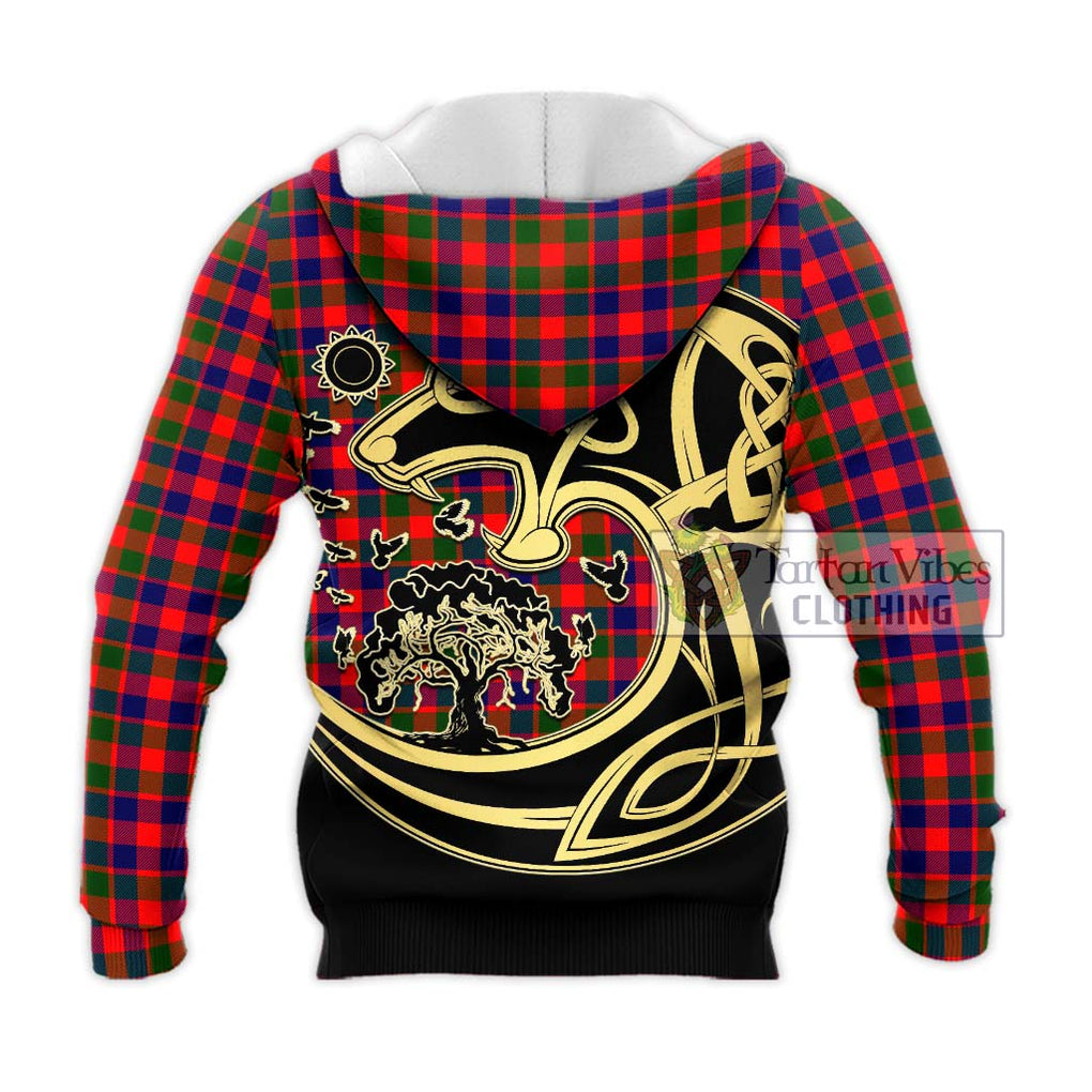 MacGowan (McGowan) Tartan Knitted Hoodie with Family Crest Celtic Wolf Style - Tartan Vibes Clothing