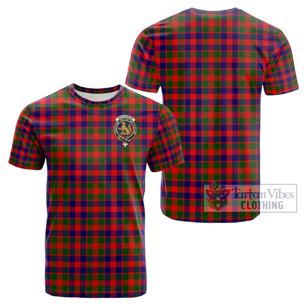 MacGowan (McGowan) Tartan Cotton T-Shirt with Family Crest - Tartan Vibes Clothing