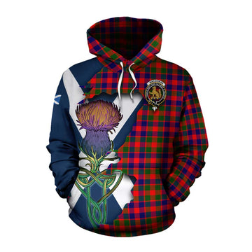 Tartan Vibes Clothing MacGowan (McGowan) Tartan Family Crest Cotton Hoodie Scottish Thistle Celtic Inspired