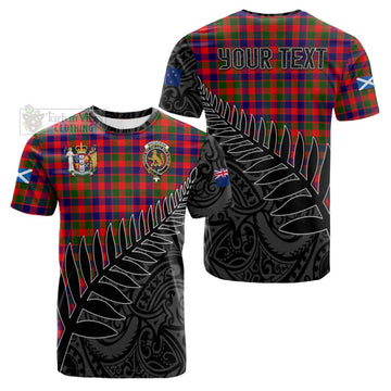 MacGowan (McGowan) Crest Tartan Cotton T-shirt with New Zealand Silver Fern Half Style Kid's Shirt - Tartan Vibes Clothing