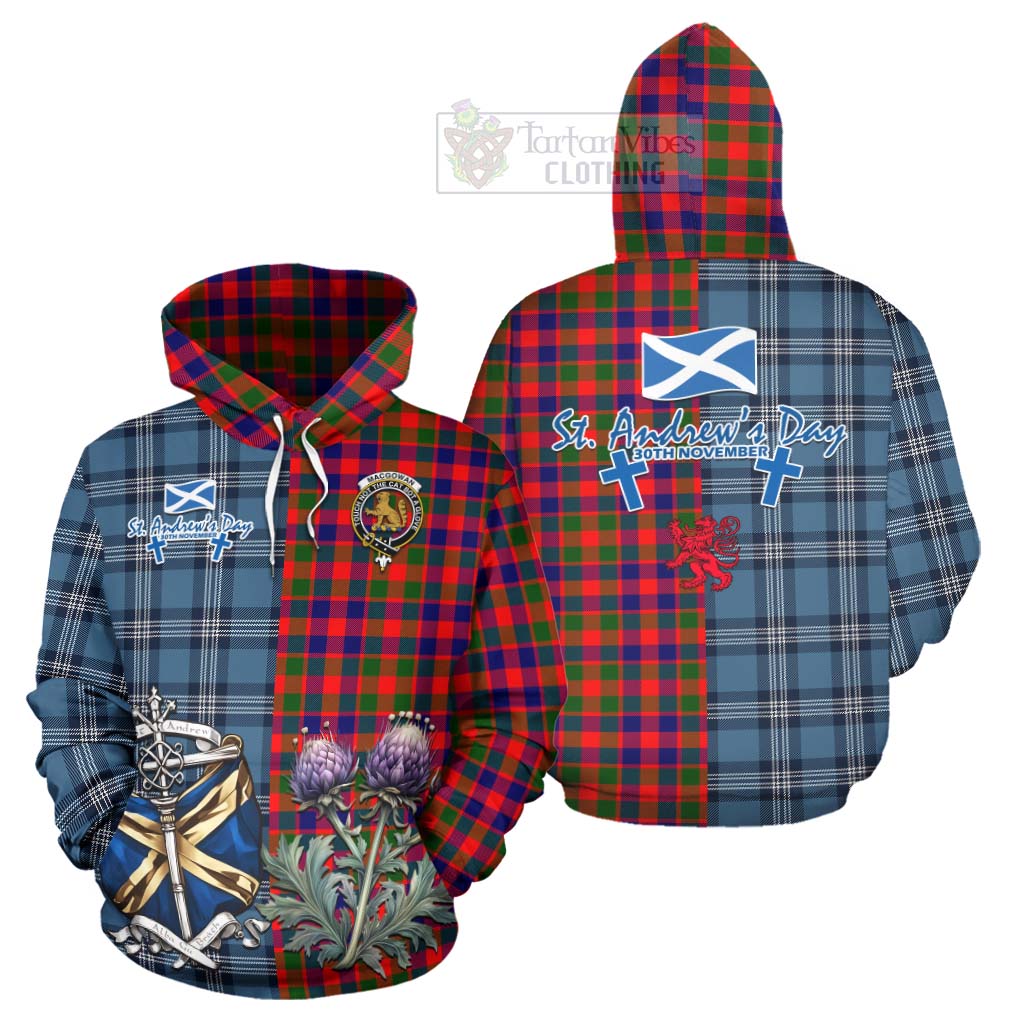 MacGowan (McGowan) Tartan Hoodie Happy St. Andrew's Day Half Tartan Style Zip Hoodie - Tartan Vibes Clothing