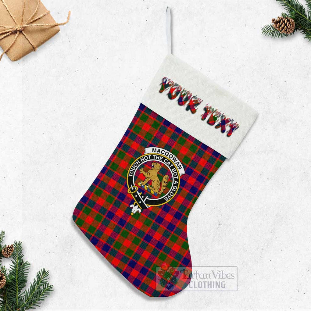 MacGowan (McGowan) Tartan Family Crest Christmas Stocking with Personalized Text - Tartan Vibes Clothing