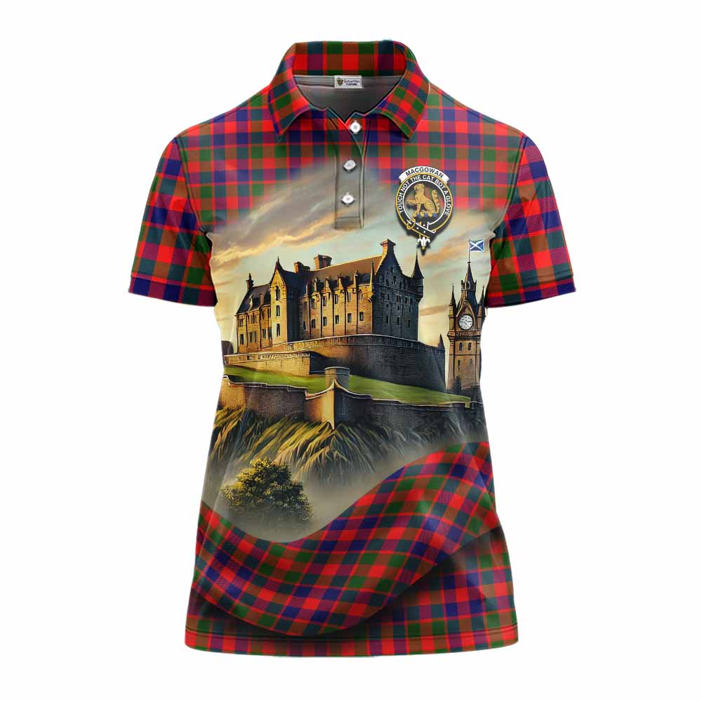 MacGowan (McGowan) Tartan Family Crest Women's Polo Shirt with Scottish Ancient Castle Style Women - Tartan Vibes Clothing