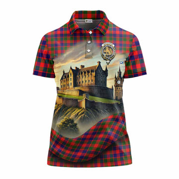 MacGowan (McGowan) Tartan Family Crest Women's Polo Shirt with Scottish Ancient Castle Style Women - Tartan Vibes Clothing