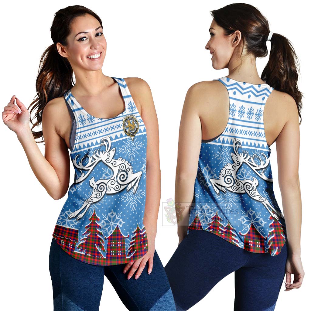 MacGowan (McGowan) Clan Christmas Women's Racerback Tanks Celtic Reindeer Style 4XL - Tartan Vibes Clothing