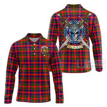 MacGowan (McGowan) Tartan Long Sleeve Polo Shirt with Family Crest Celtic Skull Style Unisex - Tartan Vibes Clothing