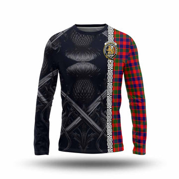MacGowan (McGowan) Tartan Long Sleeve T-Shirt with Family Crest Cross Sword Thistle Celtic Vibes Unisex - Tartan Vibes Clothing