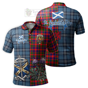 MacGowan (McGowan) Tartan Polo Shirt Happy St. Andrew's Day Half Tartan Style Kid - Tartan Vibes Clothing