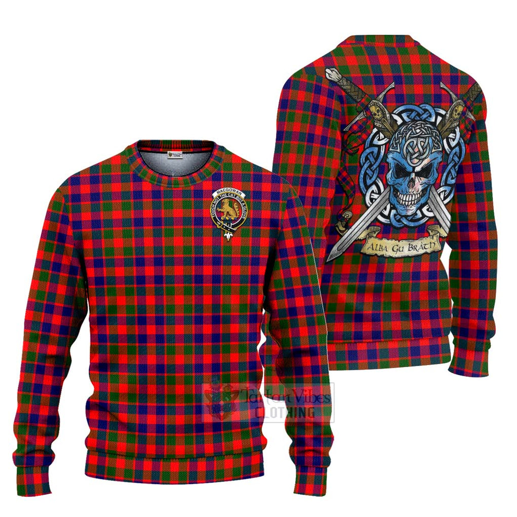 MacGowan (McGowan) Tartan Ugly Sweater with Family Crest Celtic Skull Style Unisex - Tartan Vibes Clothing