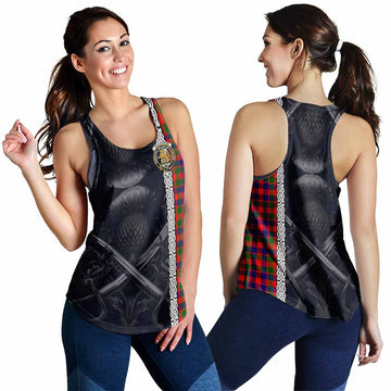 MacGowan (McGowan) Tartan Women's Racerback Tanks with Family Crest Cross Sword Thistle Celtic Vibes 4XL - Tartan Vibes Clothing