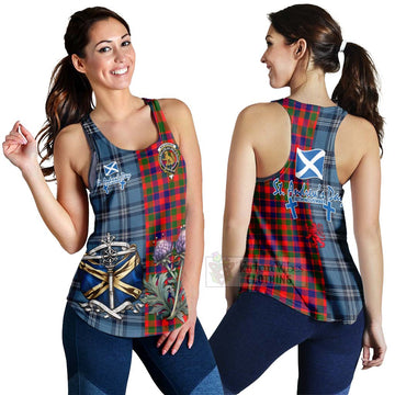 MacGowan (McGowan) Tartan Women's Racerback Tanks Happy St. Andrew's Day Half Tartan Style 4XL - Tartan Vibes Clothing