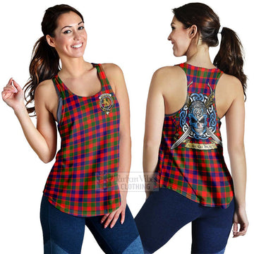 MacGowan (McGowan) Tartan Women's Racerback Tanks with Family Crest Celtic Skull Style 4XL - Tartan Vibes Clothing