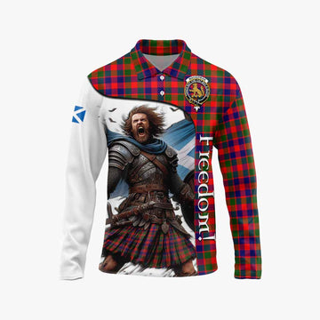 MacGowan (McGowan) Crest Tartan Long Sleeve Polo Shirt Inspired by the Freedom of Scottish Warrior Unisex - Tartan Vibes Clothing