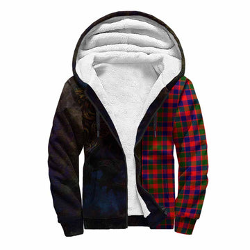 Tartan Vibes Clothing MacGowan (McGowan) Tartan Family Crest Sherpa Hoodie Alba Gu Brath Be Brave Lion Ancient Style