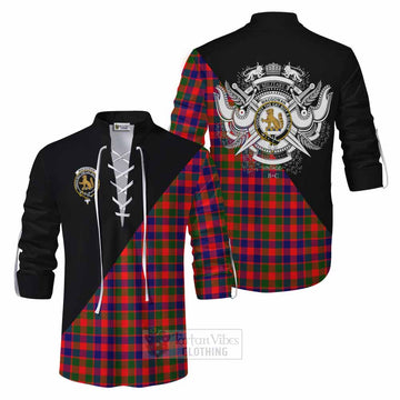 MacGowan (McGowan) Tartan Ghillie Kilt Shirt with Family Crest and Military Logo Style Men - Tartan Vibes Clothing