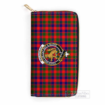 Tartan Vibes Clothing MacGowan (McGowan) Tartan Women's Leather Wallet with Family Crest