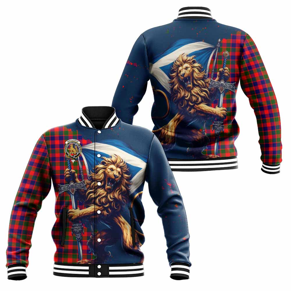 MacGowan (McGowan) Tartan Family Crest Baseball Jacket with Scottish Majestic Lion Unisex - Tartan Vibes Clothing