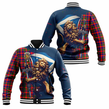 MacGowan (McGowan) Tartan Family Crest Baseball Jacket with Scottish Majestic Lion Unisex - Tartan Vibes Clothing