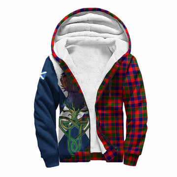 Tartan Vibes Clothing MacGowan (McGowan) Tartan Family Crest Sherpa Hoodie Scottish Thistle Celtic Inspired