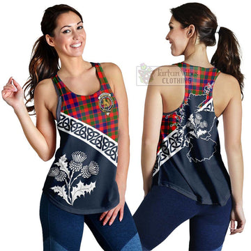 MacGowan (McGowan) Tartan Women's Racerback Tanks Featuring Thistle and Scotland Map 4XL - Tartan Vibes Clothing