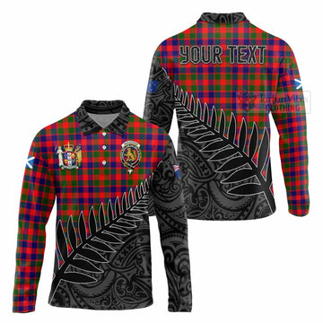 MacGowan (McGowan) Crest Tartan Long Sleeve Polo Shirt with New Zealand Silver Fern Half Style Unisex - Tartan Vibes Clothing