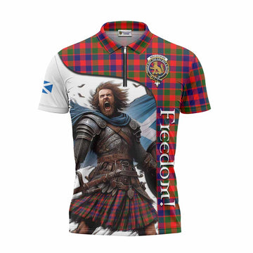 MacGowan (McGowan) Crest Tartan Zipper Polo Shirt Inspired by the Freedom of Scottish Warrior Unisex - Tartan Vibes Clothing