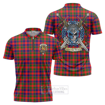 MacGowan (McGowan) Tartan Zipper Polo Shirt with Family Crest Celtic Skull Style Unisex - Tartan Vibes Clothing