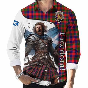 MacGowan (McGowan) Crest Tartan Long Sleeve Button Shirt Inspired by the Freedom of Scottish Warrior Men's Shirt S - Tartan Vibes Clothing