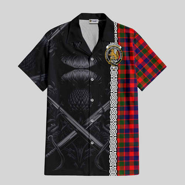 MacGowan (McGowan) Tartan Hawaiian Shirt with Family Crest Cross Sword Thistle Celtic Vibes Kid - Tartan Vibes Clothing